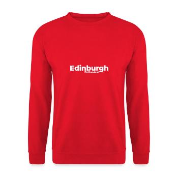 Edinburgh Enthusiast, Minimalist - Unisex Sweatshirt - red - Front - Alina (178cm) & Michal (187cm)