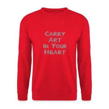 Carry Art in your Heart - Grey Distorted Dripping - Unisex Sweatshirt - red - Front - Alina (178cm) & Michal (187cm)