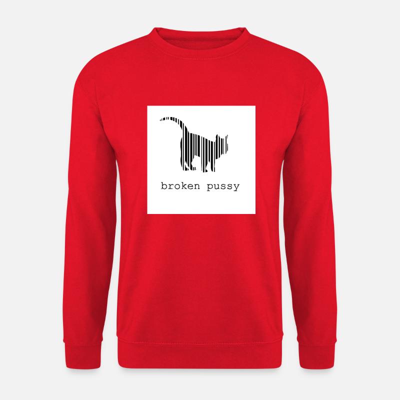 Broken Katze - Unisex Pullover - Rot