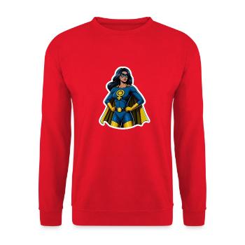 Feminist Superhero - Unisex Sweatshirt - red - Front - Alina (178cm) & Michal (187cm)
