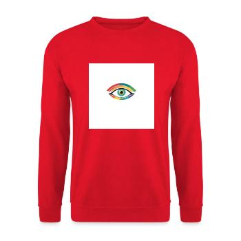 Bunte Auge - Unisex Pullover - Rot - Vorne - Alina (178cm) & Michal (187cm)