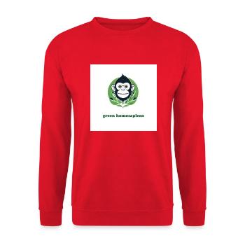 Der grüne Affe - Unisex Pullover - Rot - Vorne - Alina (178cm) & Michal (187cm)