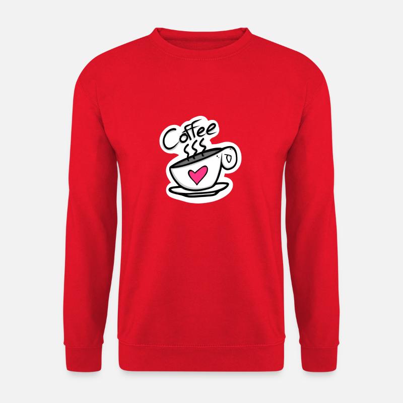 Kaffeeherz – Koffein mit Liebe serviert! - Unisex Pullover - Rot