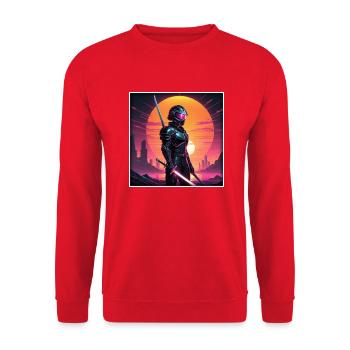Space Warrior - Unisex Sweatshirt - red - Front - Alina (178cm) & Michal (187cm)