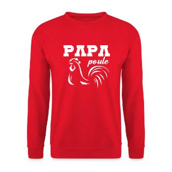 Papa poule meilleur papa - Sweat-shirt Unisexe - rouge - Devant - Alina (178cm) & Michal (187cm)