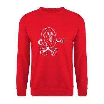 Donut Comic - Unisex Pullover - Rot - Vorne - Alina (178cm) & Michal (187cm)