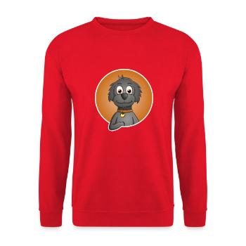 Illustration de la tête d’un chien joyeux. - Sweat-shirt Unisexe - rouge - Devant - Alina (178cm) & Michal (187cm)