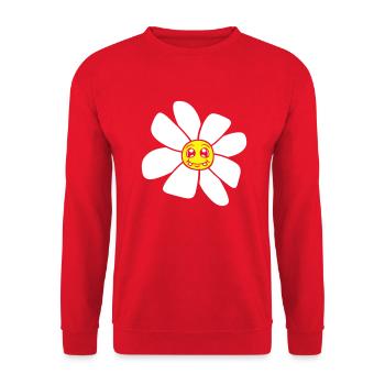 Petit drôle de fleur heureuse visage dessin animé - Sweat-shirt Unisexe - rouge - Devant - Alina (178cm) & Michal (187cm)