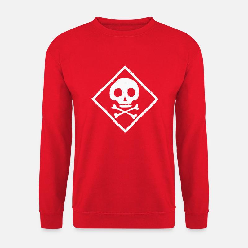 Crâne et os - Sweat-shirt Unisexe - rouge