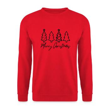 Merry Christmas Trees - Unisex Sweatshirt - red - Front - Alina (178cm) & Michal (187cm)