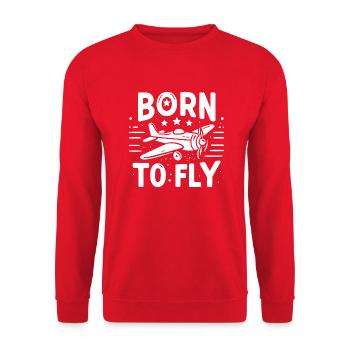 Born to Fly - Unisex Sweatshirt - red - Front - Alina (178cm) & Michal (187cm)