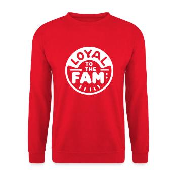 Loyal zur Familie - Unisex Pullover - Rot - Vorne - Alina (178cm) & Michal (187cm)