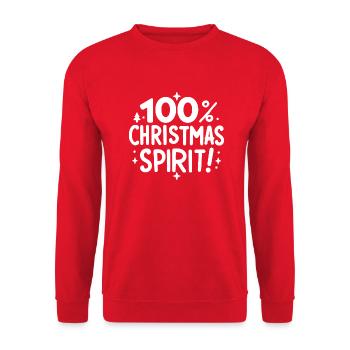 100% Christmas Spirit - Unisex Sweatshirt - red - Front - Alina (178cm) & Michal (187cm)