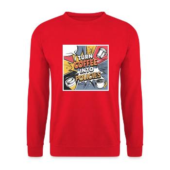 For insurance professionals who love coffee - Unisex Sweatshirt - red - Front - Alina (178cm) & Michal (187cm)