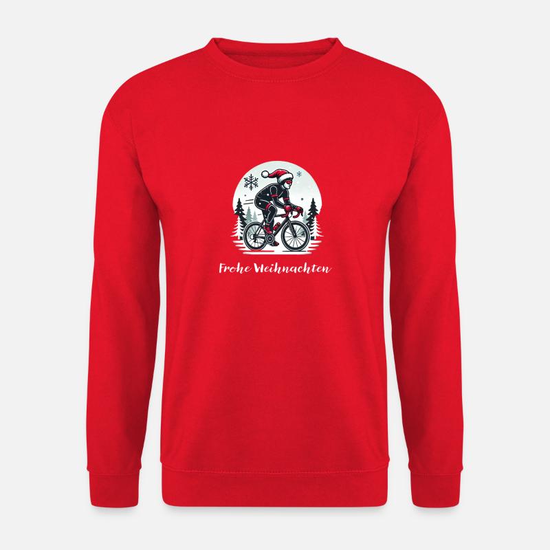 Weihnachtlicher Rennradfahrer - Unisex Pullover - Rot