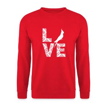 Cockatiel Love - Unisex Sweatshirt - red - Front - Alina (178cm) & Michal (187cm)