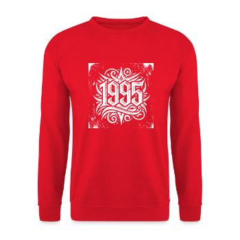 1995 legend happy Vintage Birthday Birth Year - Unisex Sweatshirt - red - Front - Alina (178cm) & Michal (187cm)