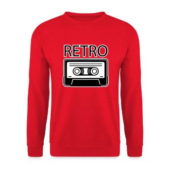 Oldschool Kassette - RETRO Design - Unisex Pullover - Rot - Vorne - Alina (178cm) & Michal (187cm)