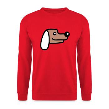 Dog Face Small Happy Pet Head Cute - Unisex Sweatshirt - red - Front - Alina (178cm) & Michal (187cm)