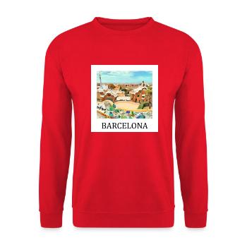 Parc Güell de Barcelone - Sweat-shirt Unisexe - rouge - Devant - Alina (178cm) & Michal (187cm)