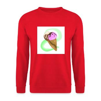 Chocolate and strawberry cone cream - Unisex Sweatshirt - red - Front - Alina (178cm) & Michal (187cm)