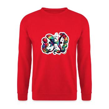 Zodiaque des couleurs : Poissons - Sweat-shirt Unisexe - rouge - Devant - Alina (178cm) & Michal (187cm)