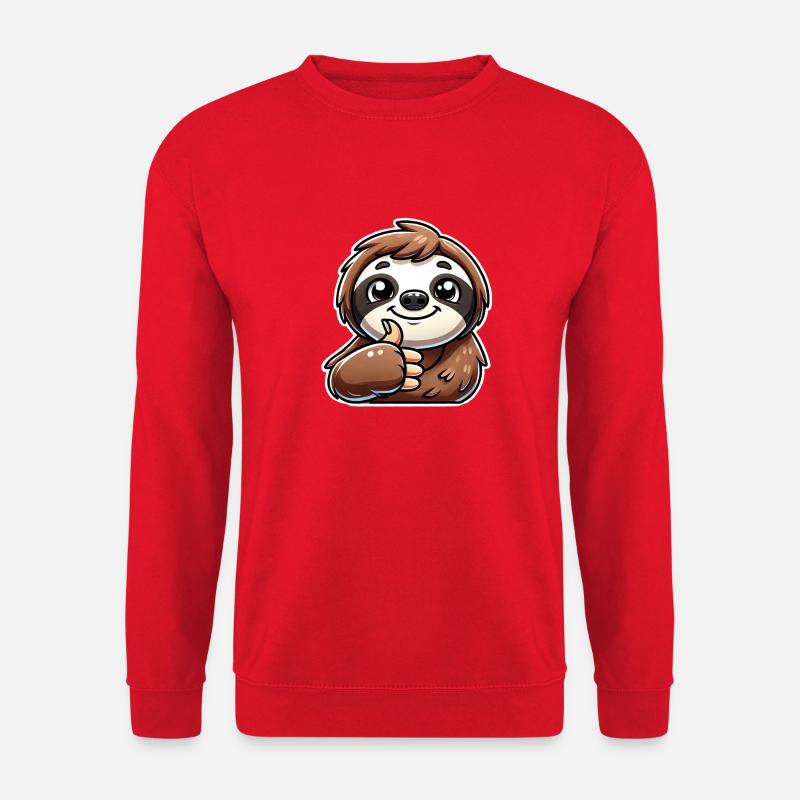 Lustiges Faultier Design - Unisex Pullover - Rot