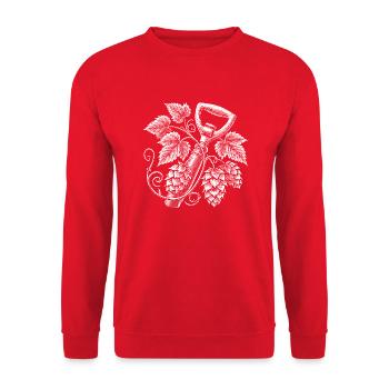 Hopfen - Unisex Pullover - Rot - Vorne - Alina (178cm) & Michal (187cm)