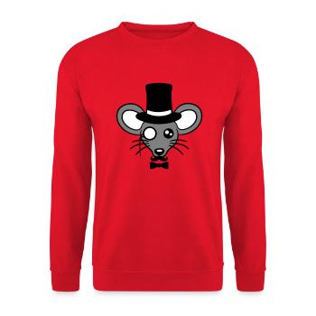 M. Souris chapeau haut de forme monocle lunettes riche M. - Sweat-shirt Unisexe - rouge - Devant - Alina (178cm) & Michal (187cm)