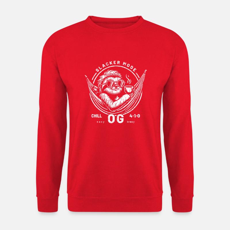 Sloth Lazy Funny Chill Faultier Coffee OG Slacker - Unisex Pullover - Rot