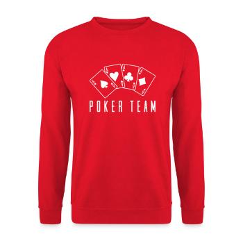 Poker Team 1 - Unisex Sweatshirt - red - Front - Alina (178cm) & Michal (187cm)
