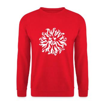 Blanc Lion - Sweat-shirt Unisexe - rouge - Devant - Alina (178cm) & Michal (187cm)