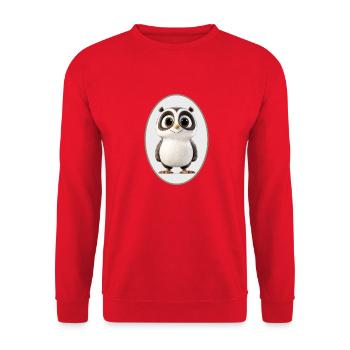 Panda - Unisex Pullover - Rot - Vorne - Alina (178cm) & Michal (187cm)