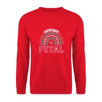 cute but fetal - Unisex Pullover - Rot - Vorne - Alina (178cm) & Michal (187cm)
