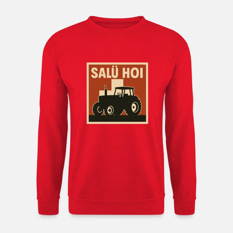 Salü Hoi Schweiz Traktor - Unisex Pullover - Rot