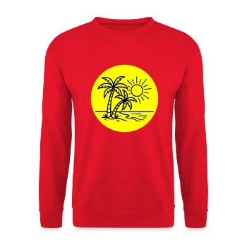 Island Palm Tree Symbol Holiday - Unisex Sweatshirt - red - Front - Alina (178cm) & Michal (187cm)