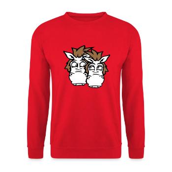2 Chevaux Couple Drôle Couple Fou Amoureux - Sweat-shirt Unisexe - rouge - Devant - Alina (178cm) & Michal (187cm)