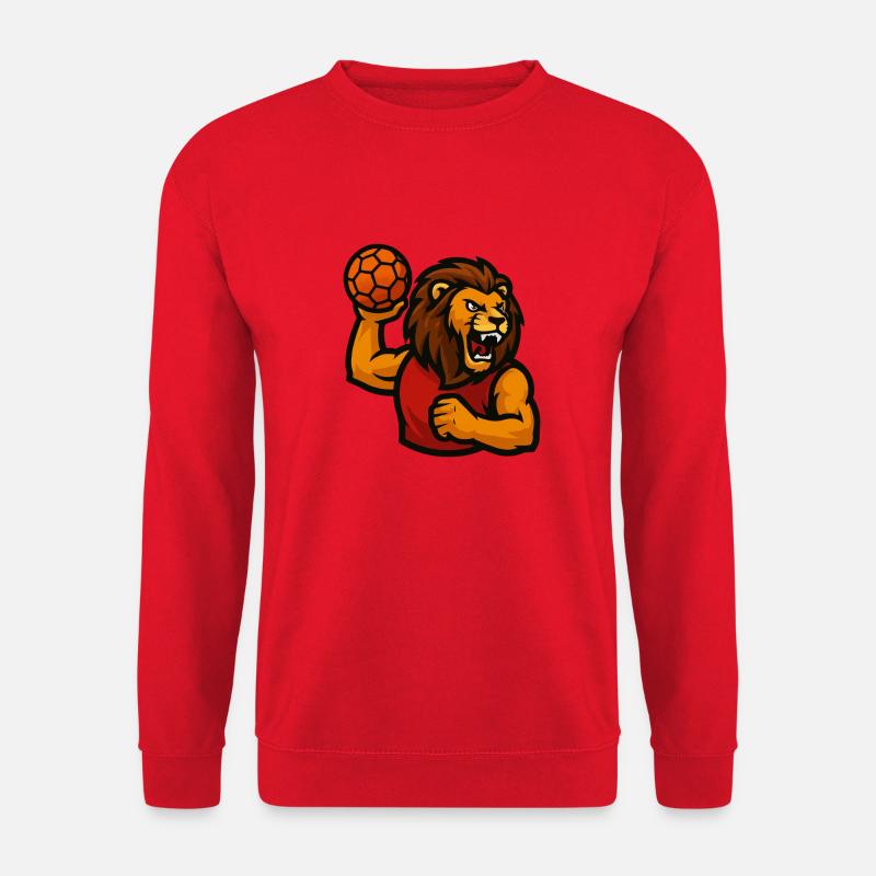 Löwe Handball comic - Unisex Pullover - Rot