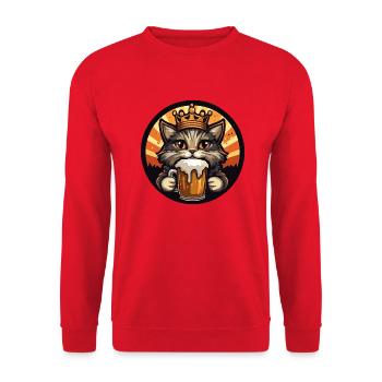 Katze Bier - Unisex Pullover - Rot - Vorne - Alina (178cm) & Michal (187cm)