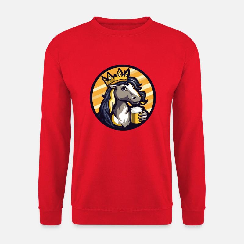 Pferd Bier - Unisex Pullover - Rot