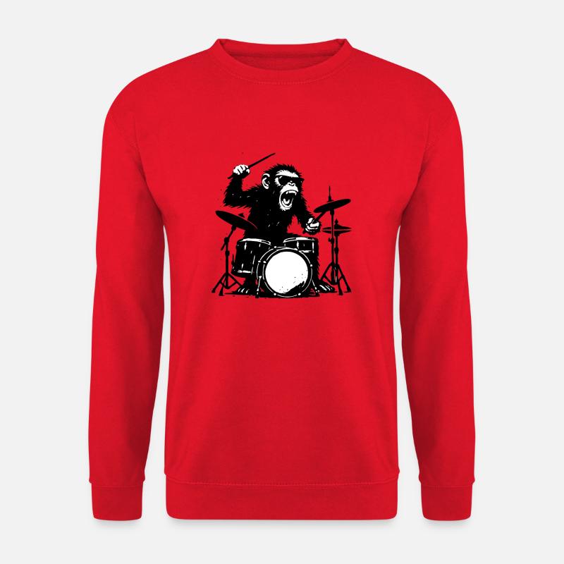 Wild Drum Monkey - Unisex Sweatshirt - red