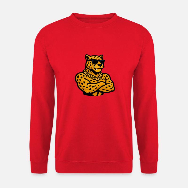 Leopard Cheetah Comic - Unisex Sweatshirt - red