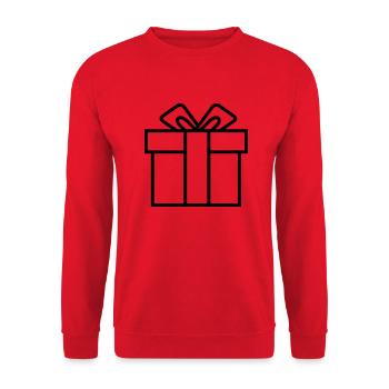 Geschenk - Bescherung - Weihnachten - Unisex Pullover - Rot - Vorne - Alina (178cm) & Michal (187cm)