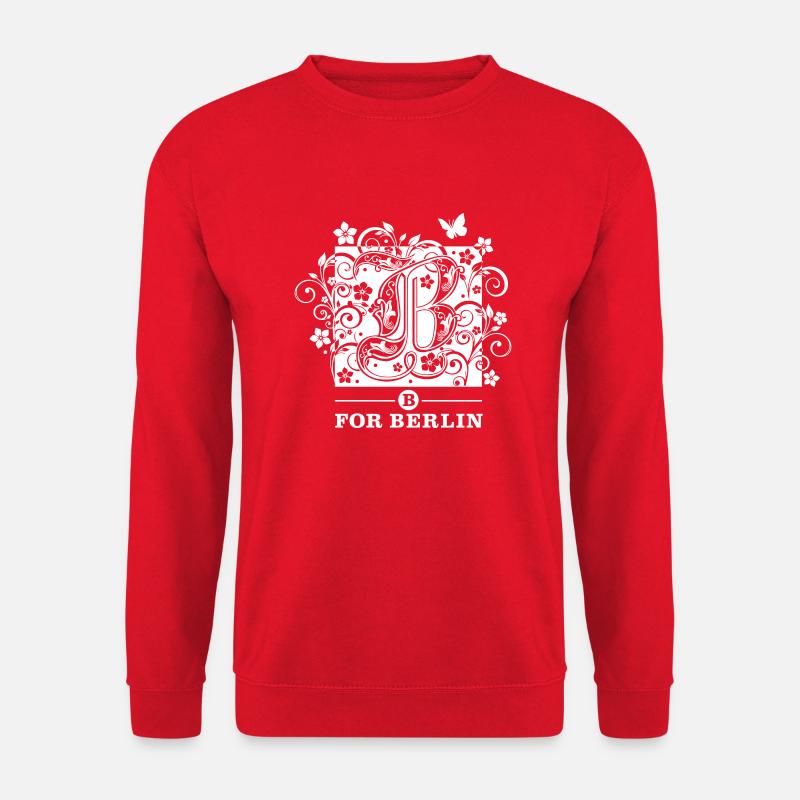 "B for Berlin" - Farbe frei wählbar! - Unisex Pullover - Rot