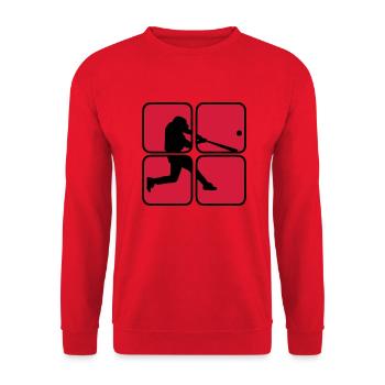 Baseball 2 - Unisex Pullover - Rot - Vorne - Alina (178cm) & Michal (187cm)