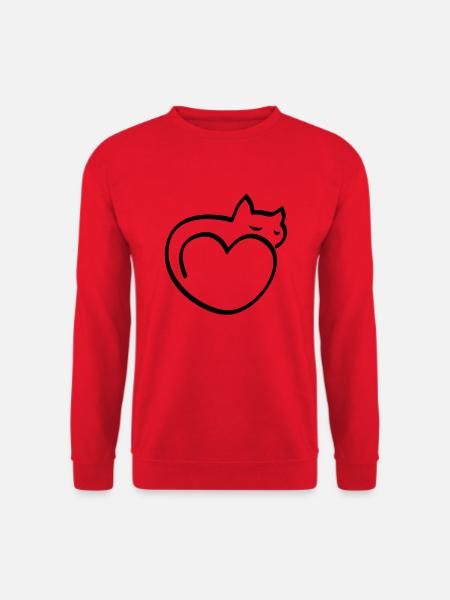 Heart for cats - Unisex Sweatshirt - red