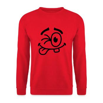 Cool Smiley Face - Unisex Sweatshirt - red - Front - Alina (178cm) & Michal (187cm)