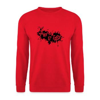 farbe tropfen graffiti klecks spritzer take it log - Unisex Pullover - Rot - Vorne - Alina (178cm) & Michal (187cm)
