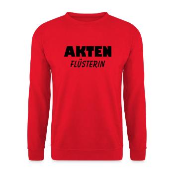 akten flüsterin - Unisex Pullover - Rot - Vorne - Alina (178cm) & Michal (187cm)