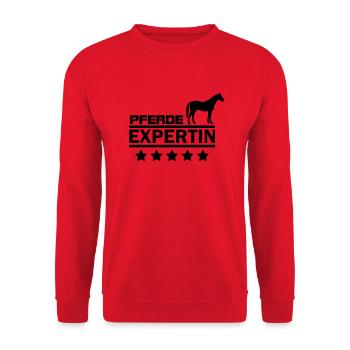pferde expertin - Unisex Pullover - Rot - Vorne - Alina (178cm) & Michal (187cm)
